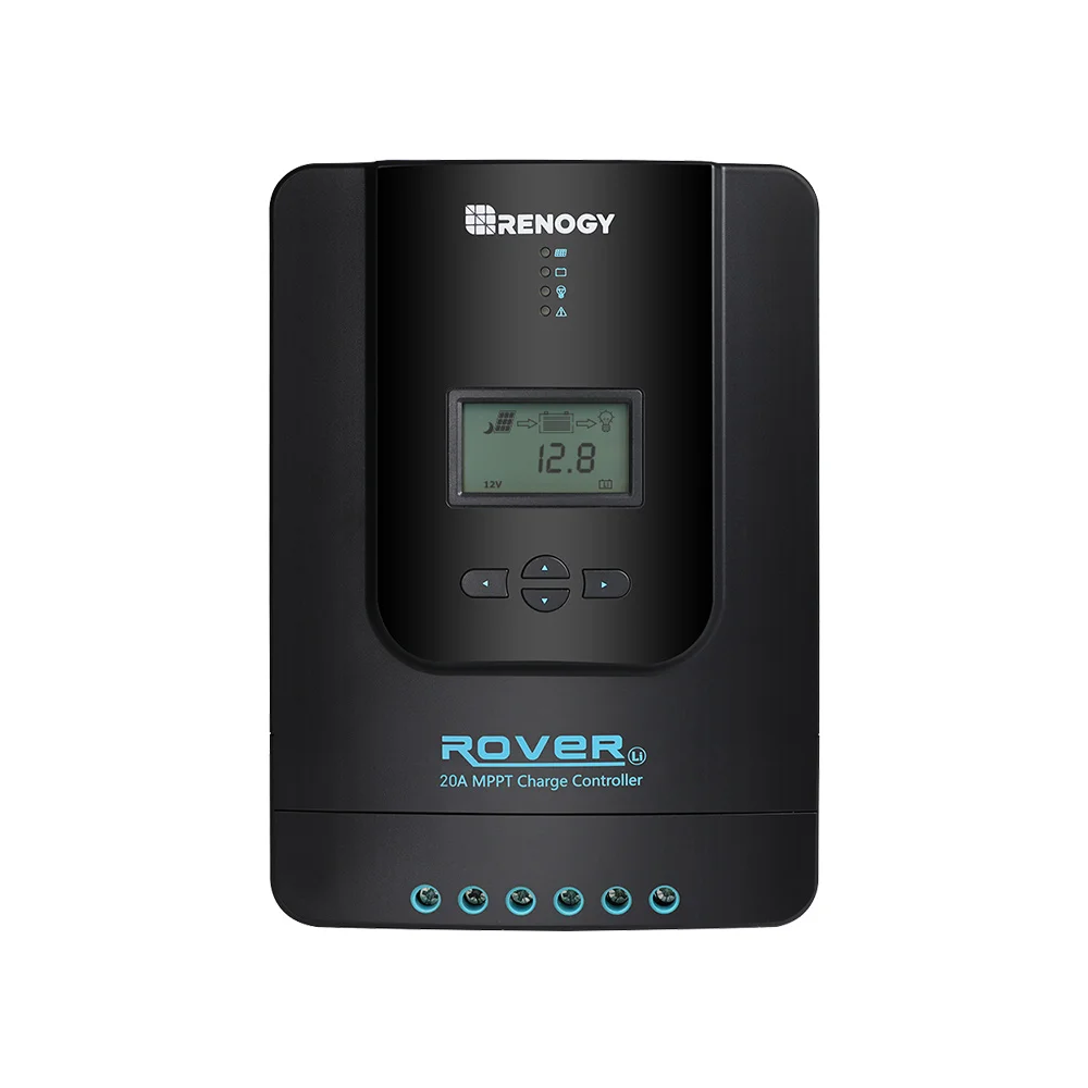 Renogy Rover 20A 12V/24V Auto DC Input MPPT Solar Charge Controller Parameter Adjustable LCD Display Solar Panel Regulator