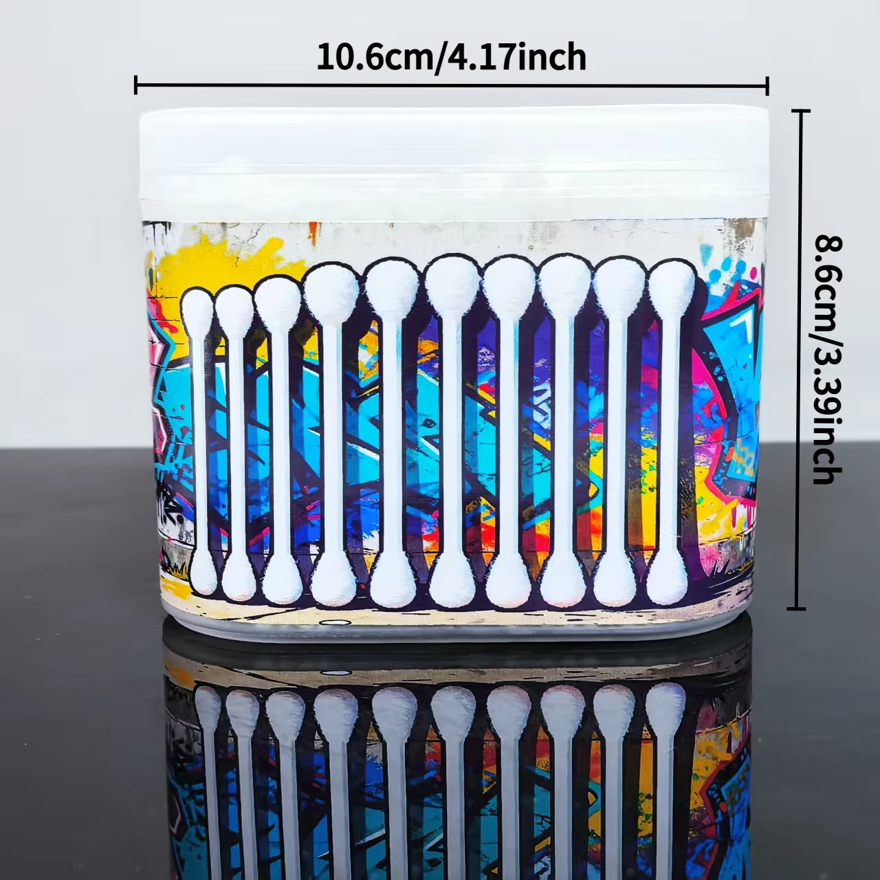 600pcs/1200pcs creative oil paint-style pattern box-packed double-headed cotton swabs with fine shaft cotton swab sticks