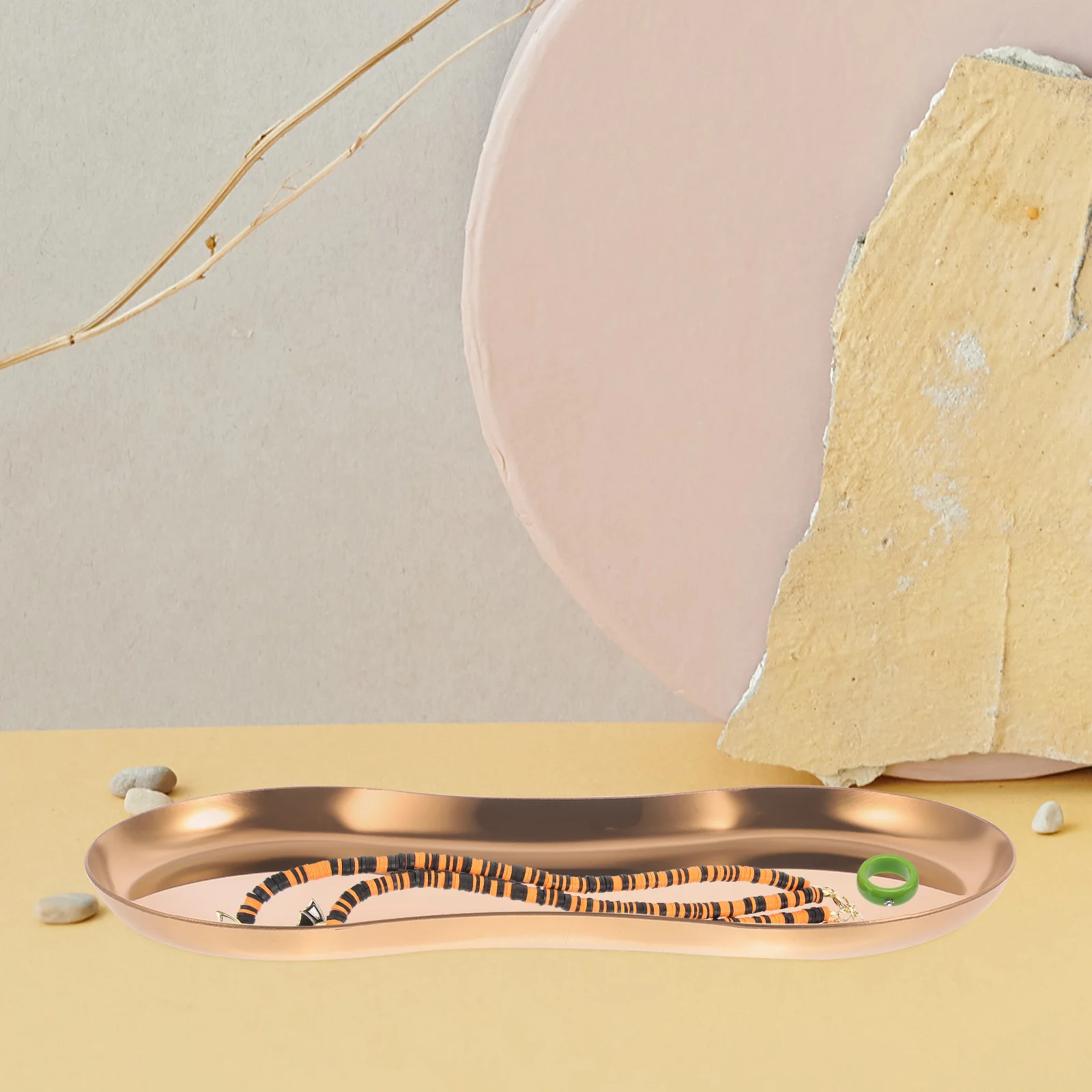 

2 шт., поднос для ювелирных изделий из нержавеющей стали, декоративный органайзер для хранения колец, браслетов, аксессуар для косметического туалетного столика