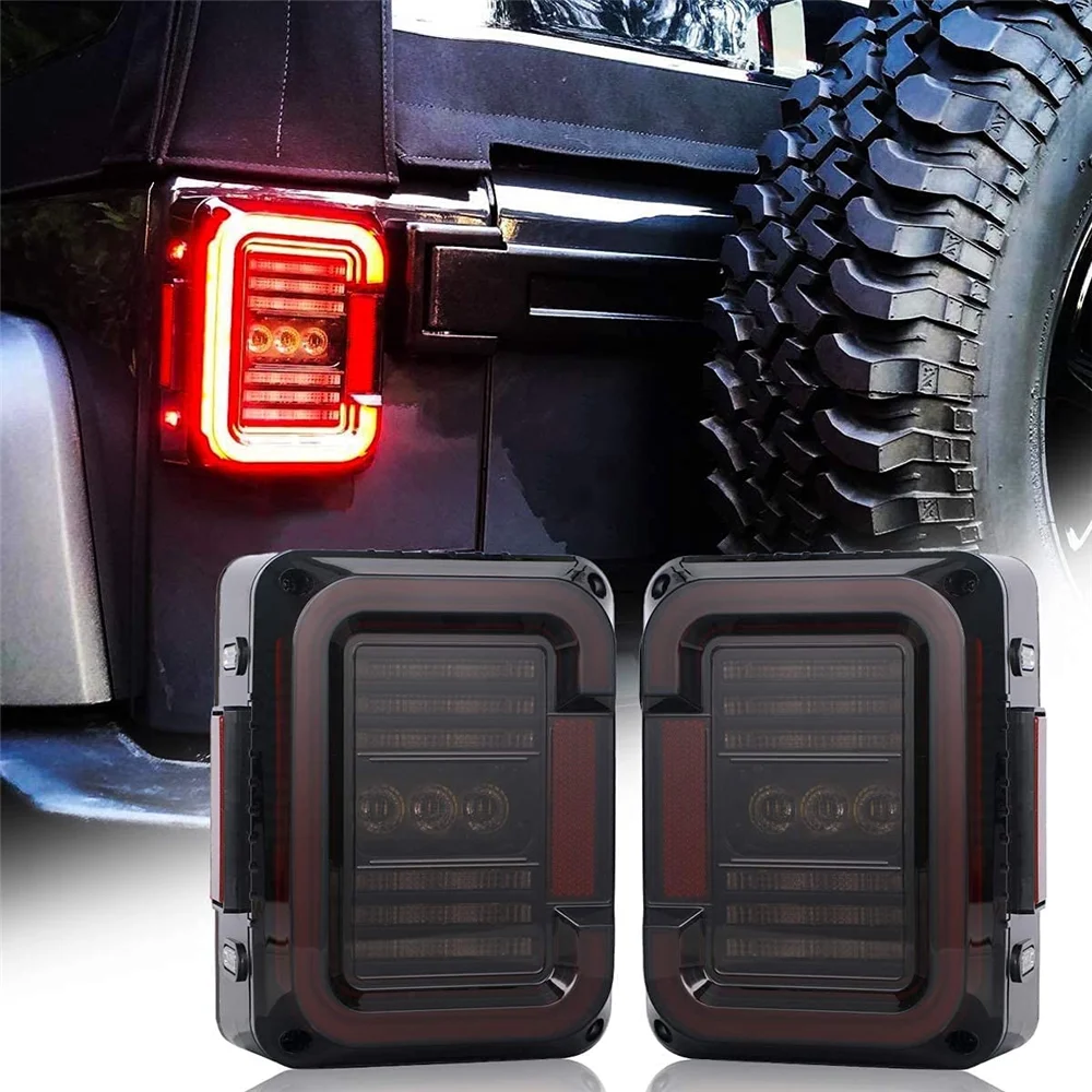 

12v Led Rear Tail Lights Stop Signal For Cars Truck Car Rear Lamps Led Lights Taillights For 2007 - 2018 Jeep Wrangler JK JKU