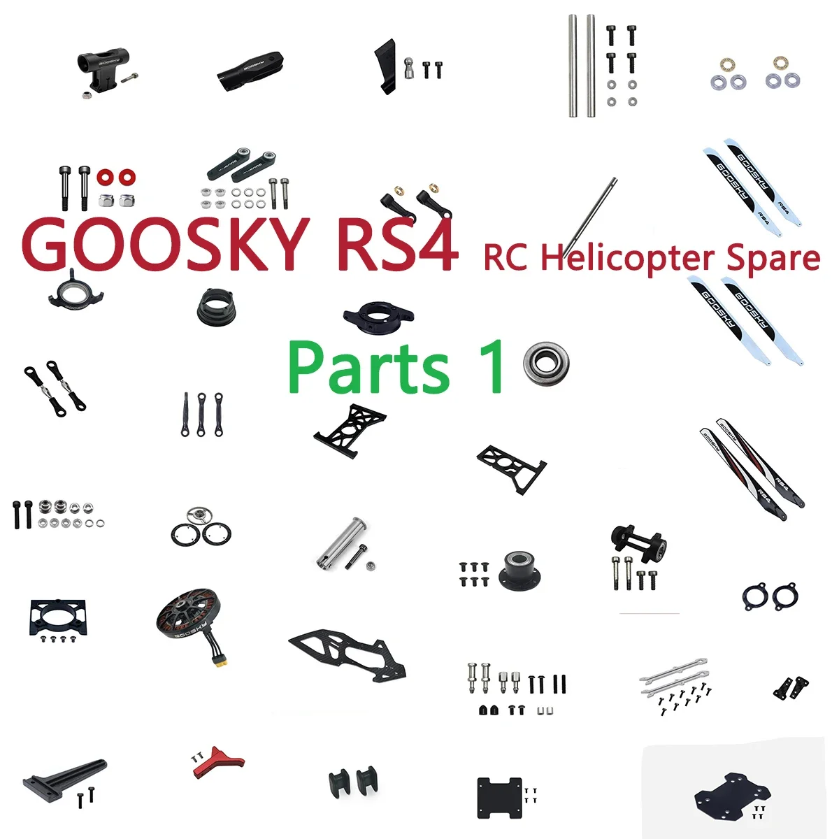 

GOOSKY RS4 RC Вертолет Запасной двигатель Рулевой механизм 70A ESC Хвостовой коромысло Основная лопатка Зажим Винт Запчасти подшипника 1