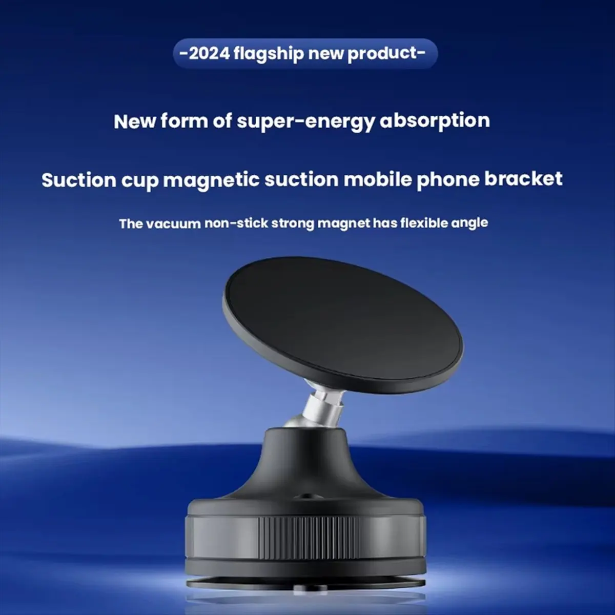 【ELEVATE LIFE】Vacuum Suction Cup for Car Phone Holder 360° Rotation Magnetic Bracket Smartphone Stand for Car Home Kitchen Black