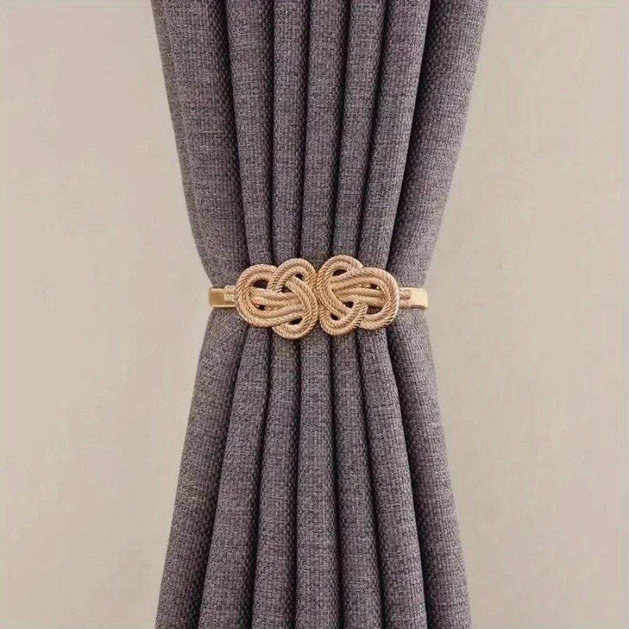 1pc Chinese Light Luxury Curtain Tiebacks Modern Knot Metal Spring Curtain Buckle Fixed Storage Curtain Accessories Home Decor