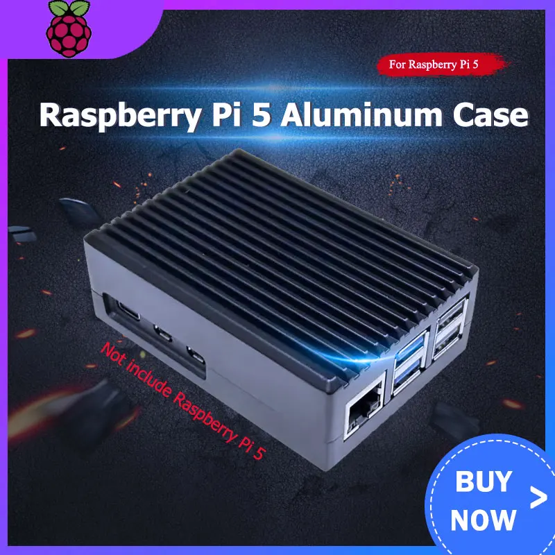 

Внешняя деталь из алюминиевого сплава для Raspberry Pi 5, черная коробка, металлический корпус, пассивное охлаждение, внешняя деталь для Raspberry Pi 5B