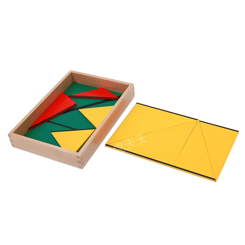 مجموعة مثلثات بناء ADENA Montessori مع 5 صناديق تخزين، مجموعة مكعبات بناء تعليمية للأطفال