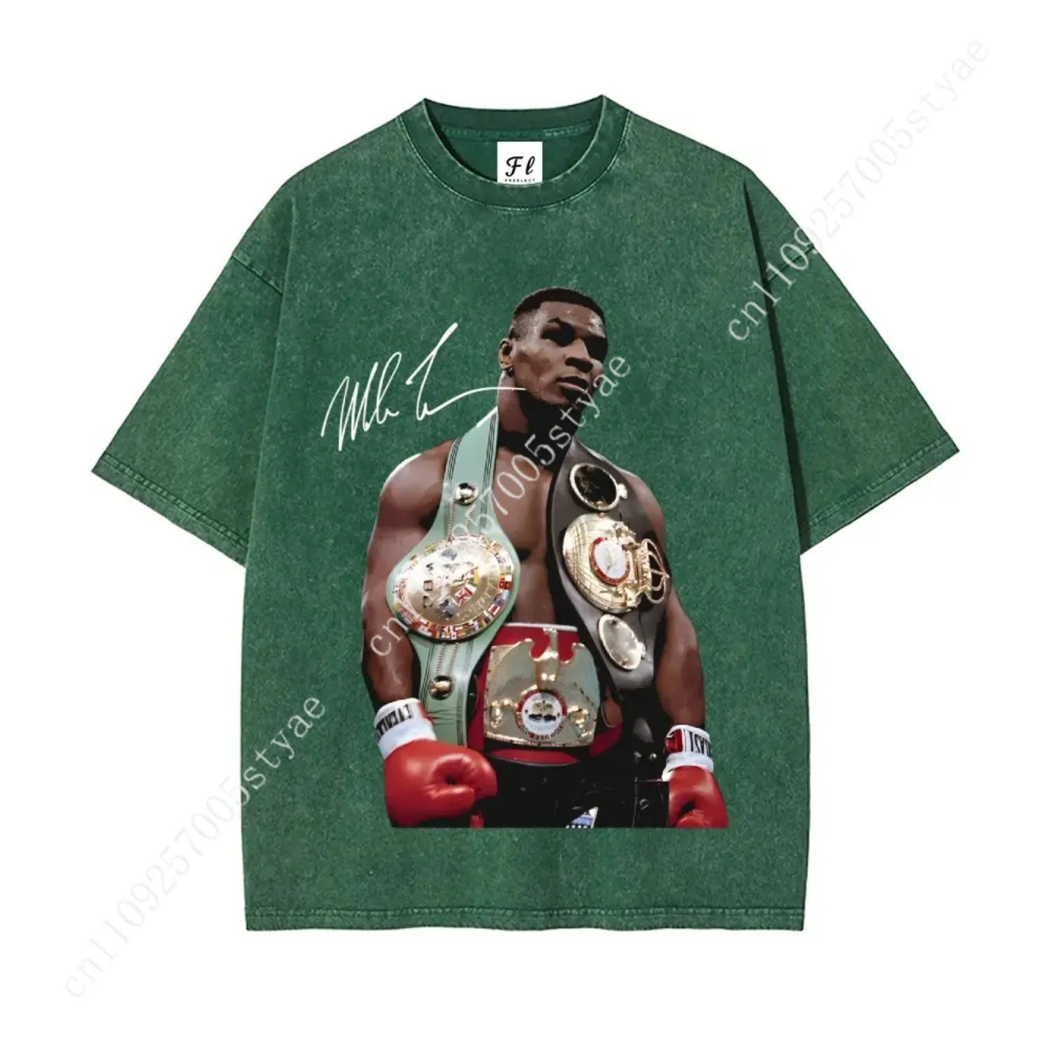 Mike Tyson T-Shirt, 90s Vintage Boxing Sport Legend Oversize Unisex Washed T-Shirt for Women and Men's Unisex Fit Batik Cotton O view 5