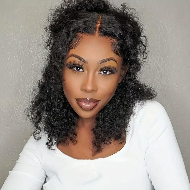 Short Bob Frontal Lace Wigs Human Hair Water Wave 13x4 Lace Front Human Hair Wigs For Women Pre Plucked 4x4 Lace Closure Wig