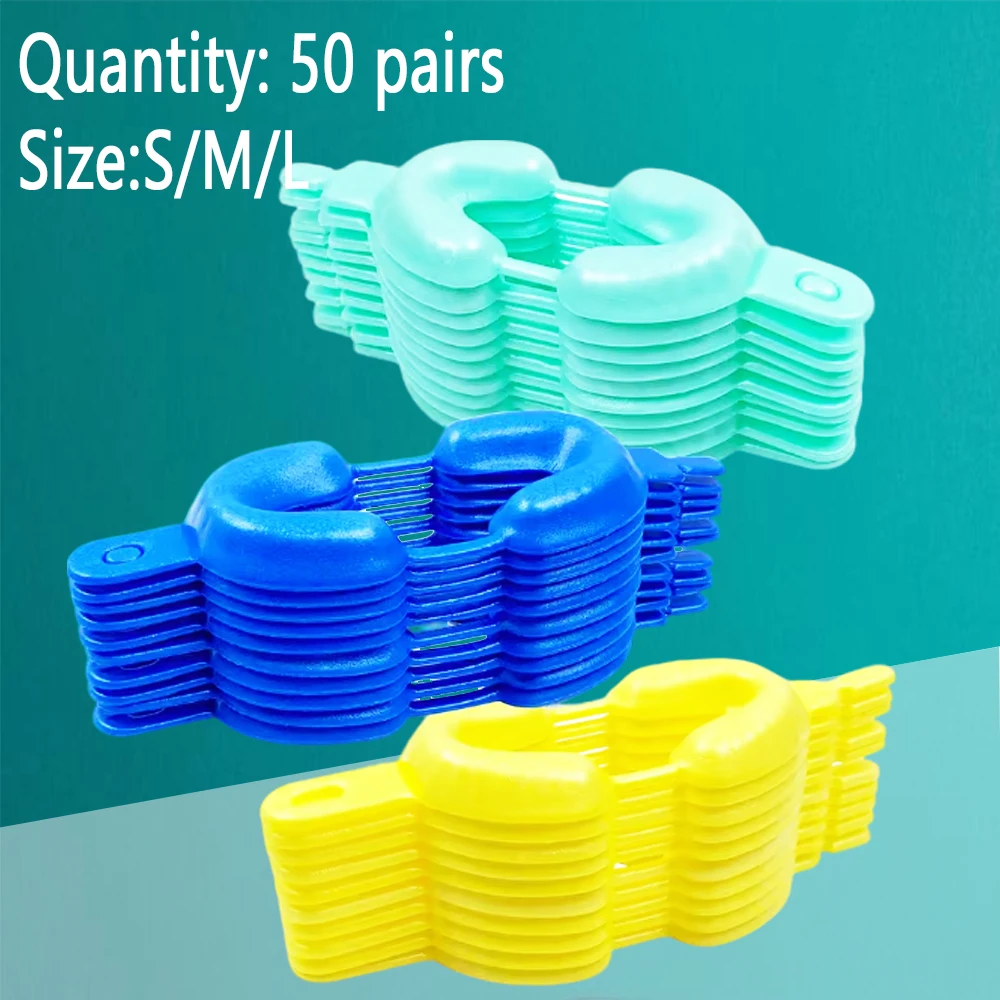 

50 Pairs Disposable Dual Arch Fluoride Trays for Dental Clinics - Large Medium Small Sizes - Gel Foam Compatible