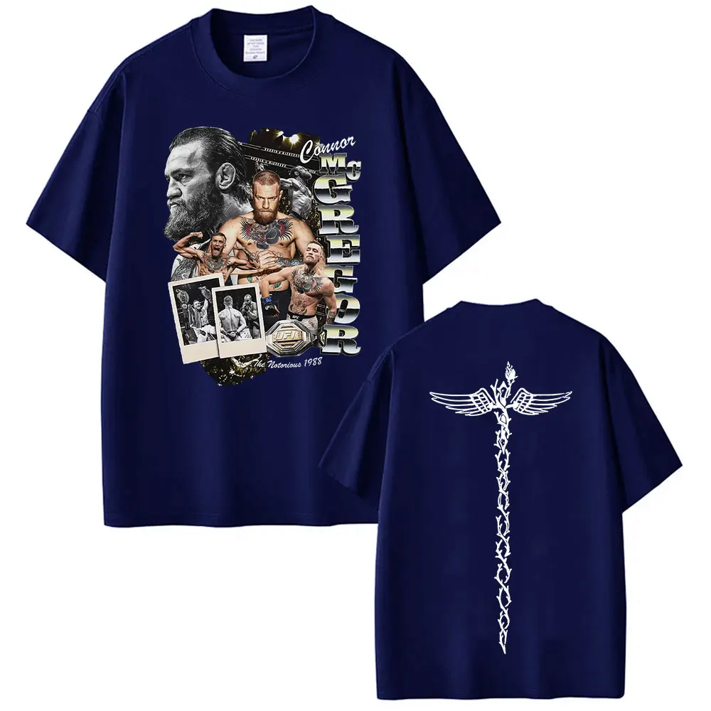 Conor Mcgregor The Notorious Vintage Graphic T Shirt Men Women Fashion Gothic Oversized T-shirts Summer Tops 100% Cotton T-shirt