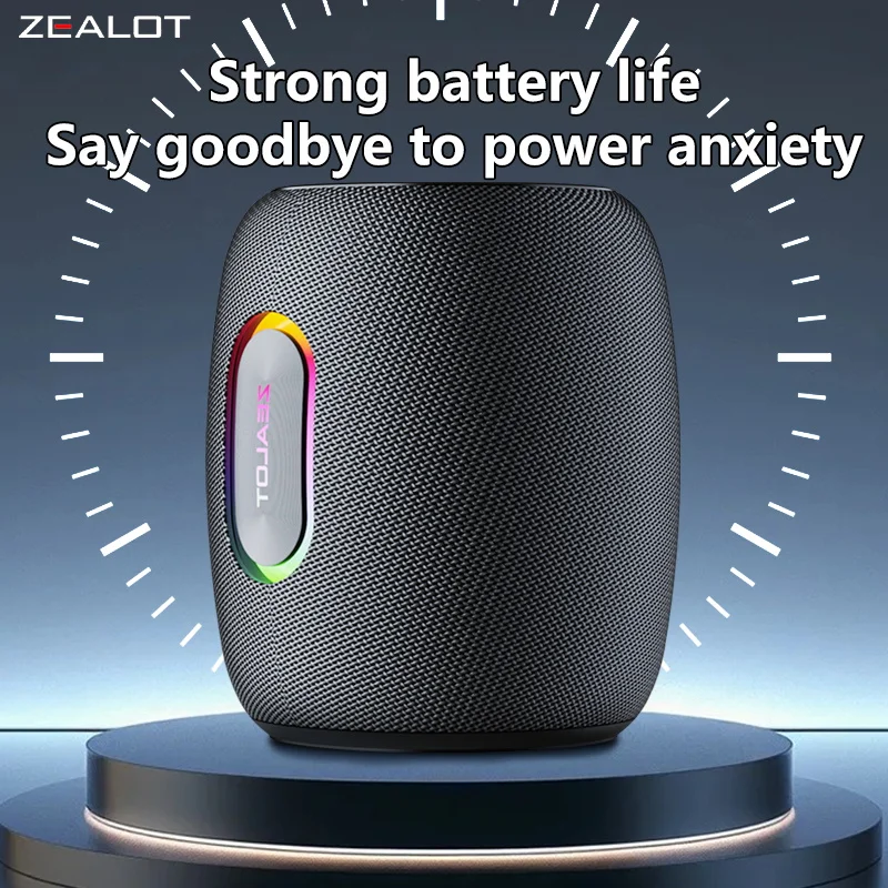 ZEALOT-S64 Bluetooth Speaker 50W Bluetooth 5.2 Wireless Speakers,360 Degree Surround Sound, IPX6 Waterproof, 20H Playtime