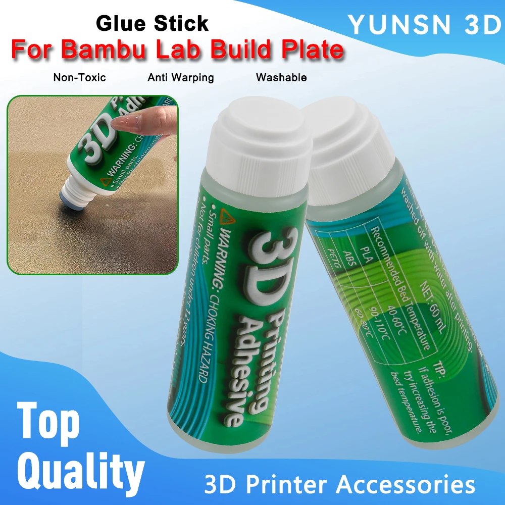 60ML Glue Stick For Bambu Lab Hotbed Build Plate Special Non Toxic Washable Platform Glue Spray Adhesive 3D Printer Anti Warping