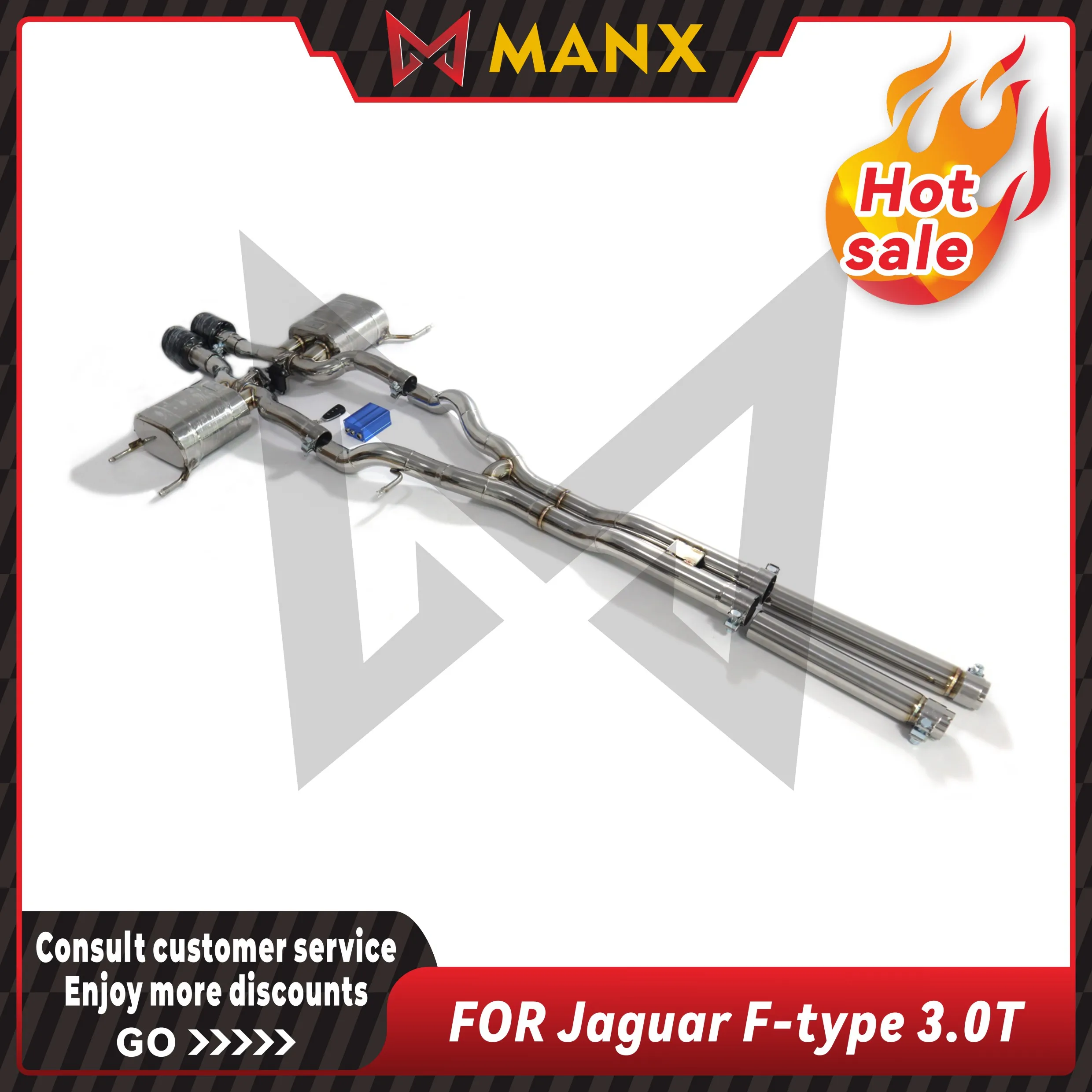 

MANX Car Exhaust system for Jaguar F-type 3.0T Stainless steels Catback Performance exhaust pipe with remote control valve