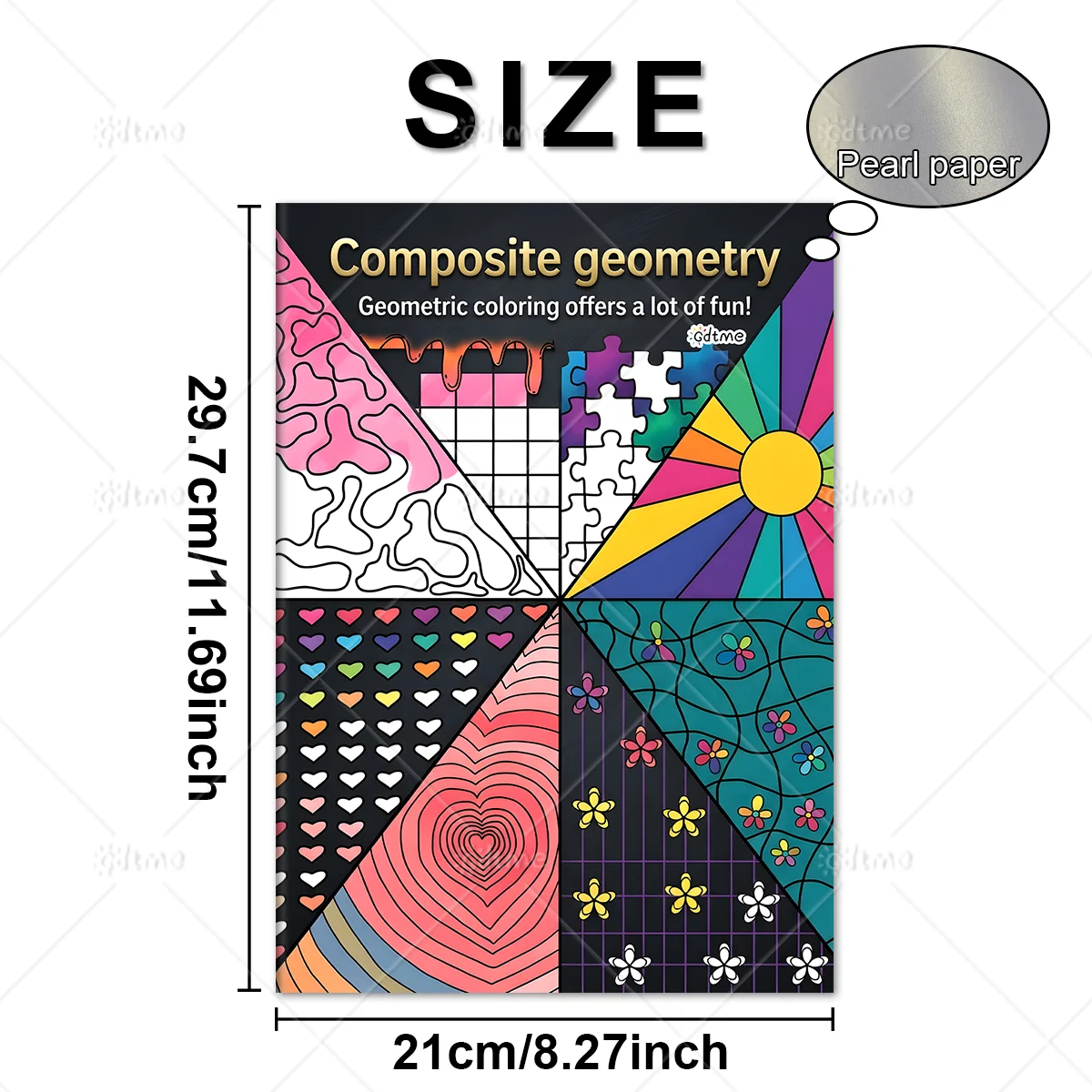 Composite Geometry Adult Coloring Book, Bold Abstract Geometric Art Patterns, Stress & Anxiety Relief, Relaxing Art Therapy Book