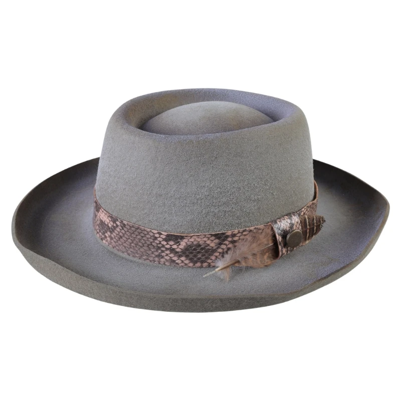 

Distressed Rancher Hat Casual Top Hat Panama Hat Headwear Gift for Father N58F