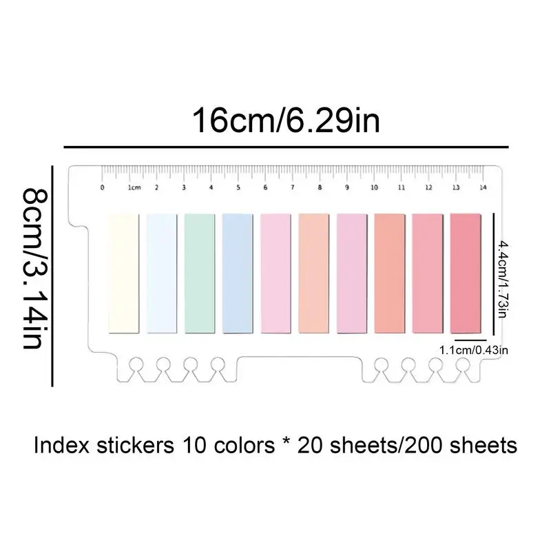 Sticky Tabs 200 stücke beschreibbare Seiten laschen Kleber für die Seiten markierung verbessert das Lesen von Erfahrungs textst reifen für Schüler und