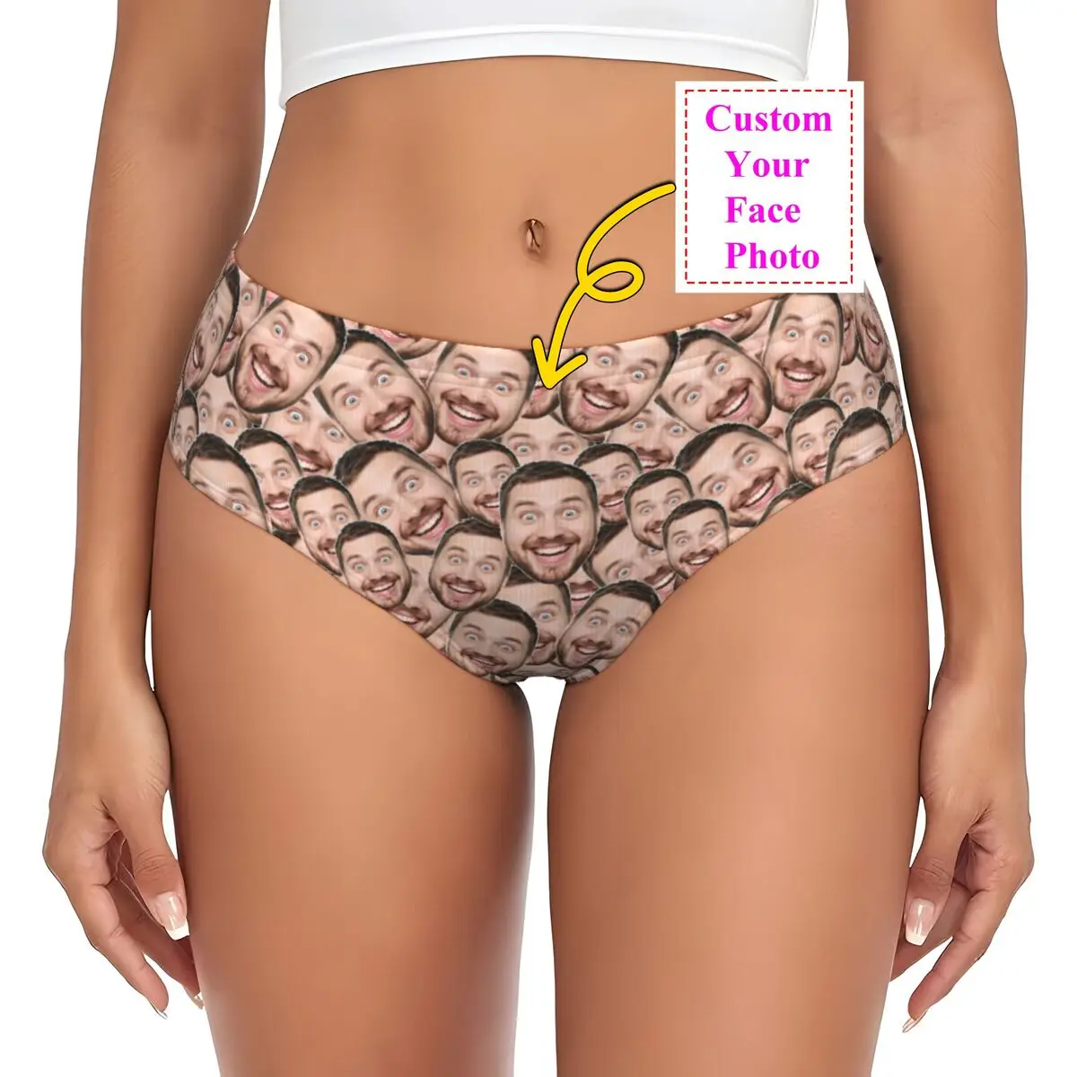 مخصص شخصية الوجه صور سراويل داخلية الإناث تمتد سراويل قصيرة مخصصة ملخصات السروال هدية عيد الحب