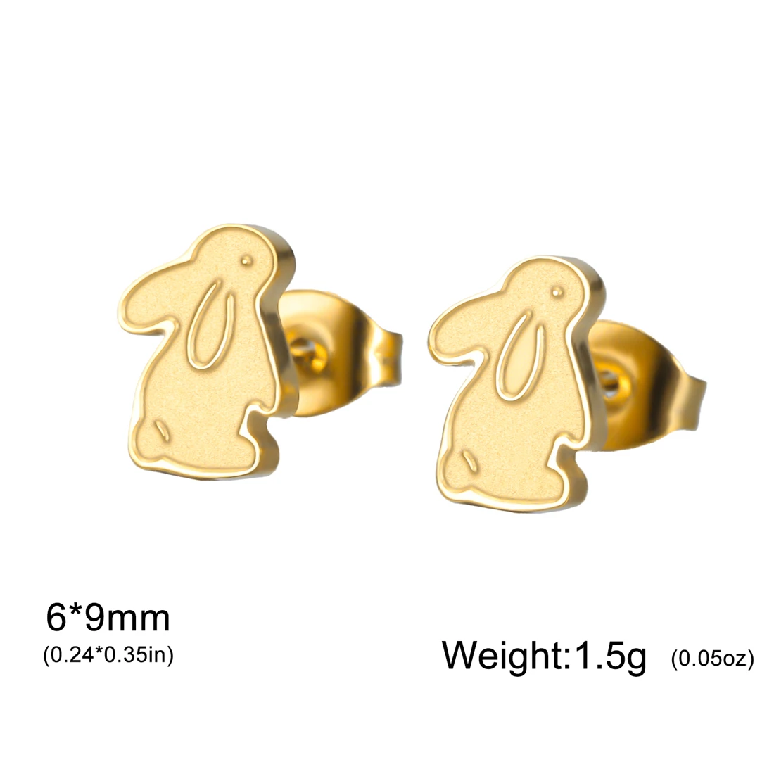Eueavan Niedliche Kleine Hasen-Ohrstecker aus Edelstahl, Liebliche Tier-Ohrringe für Damen, Party-Schmuck, Geschenk, Großhandel – Detail 11