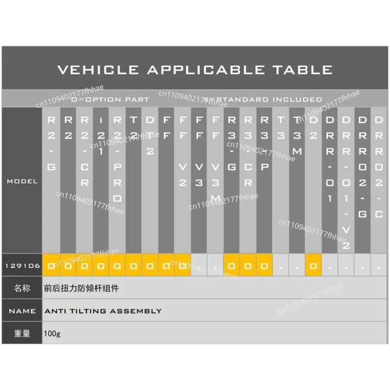 129106 Accessories S 1/10RC Remote Control Model Car Front and Rear Torque Anti-tilt Components R2R3