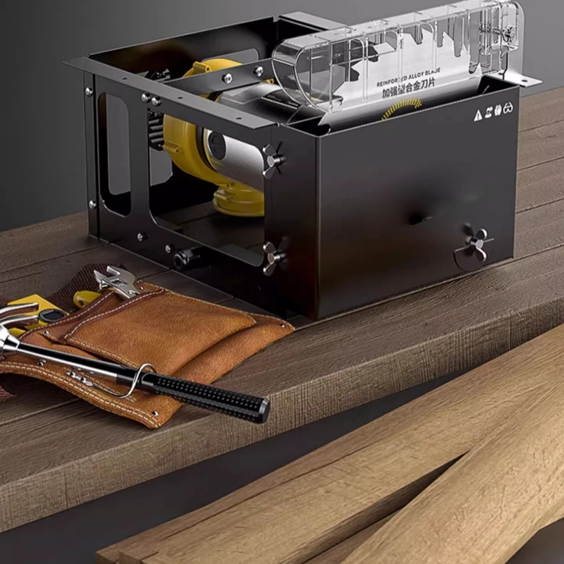 Miniature Woodworking Sliding Table Saw, Electric Multi-function Precision Dust-Proof Wood Cutting Machine for Home Decoration