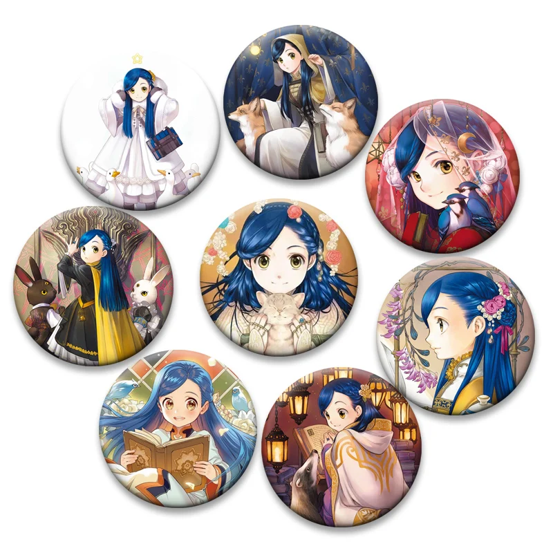 

Rozemyne Cartoon Badge Anime Ascendance of A Bookworm Brooch on Backpack Accessorys Exquisite Round Button Pins for Jewelry Gift