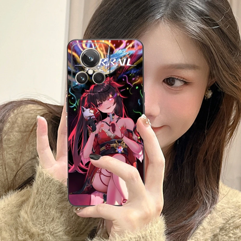 Honkai Start Rail Sparkle Cell Phone Case for Realme GT 2 9i 8i 7i Pro X50 X2 C35 C21 C20 C11 C3 Black Soft Phone Cover Shell