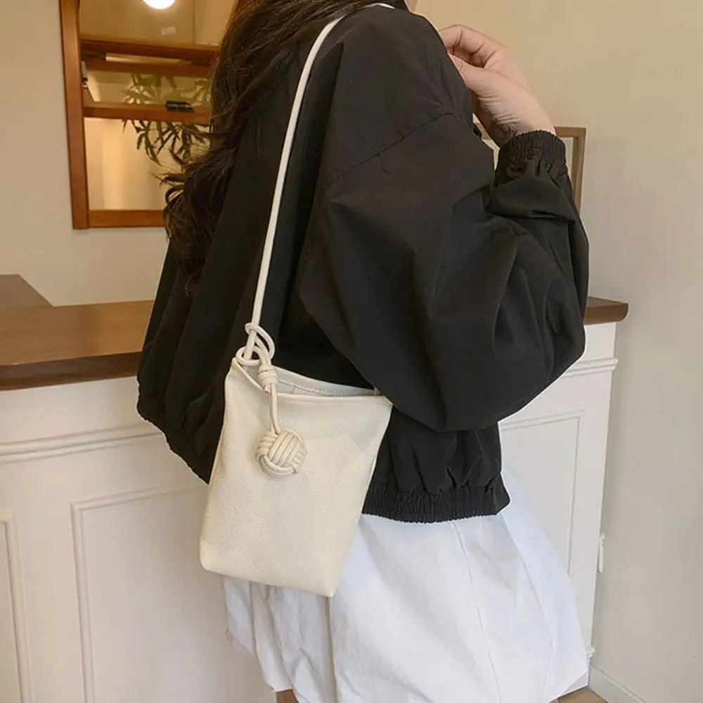 PU Leather Mobile Phone Crossbody Bag Candy Color Small Purses Leather Trend Shoulder Bag Simple Soft Mini Summer Shoulder Bags