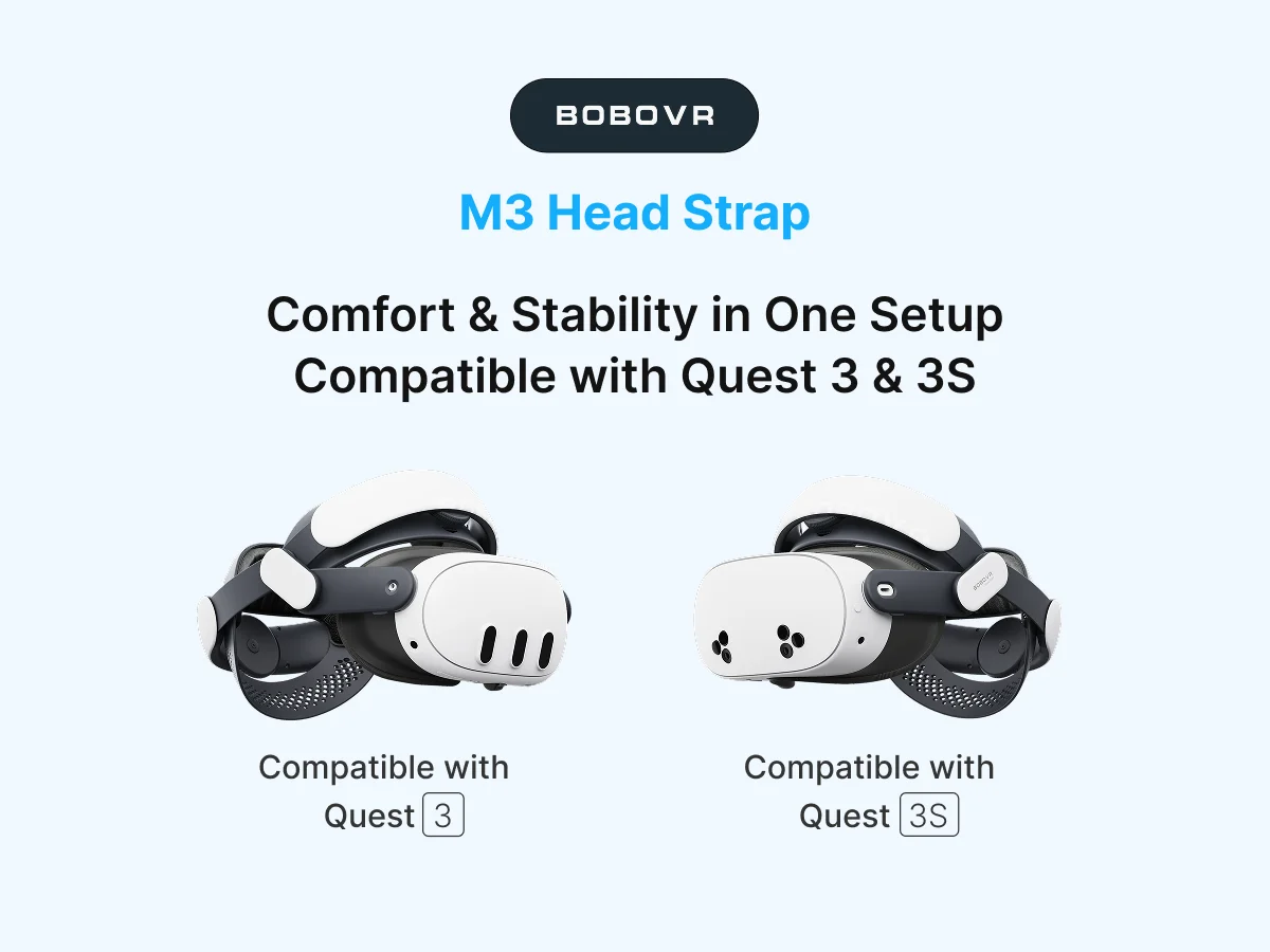 BOBOVR M3 Gurt Kompatibel mit Meta Quest 3/3S, Dual-Mode VR-Kopfgurt mit Halo- und Elite-Fit-Modi, Reduzierter Gesichtsdruck – Detail 4