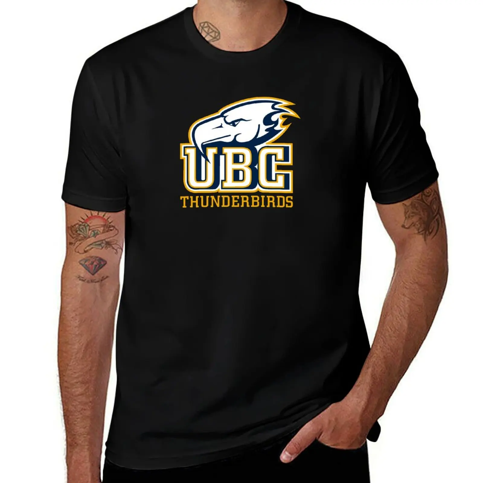 تي شيرت UBC Thunderbirds تي شيرت رجالي قطني برسوم جرافيك تي شيرت