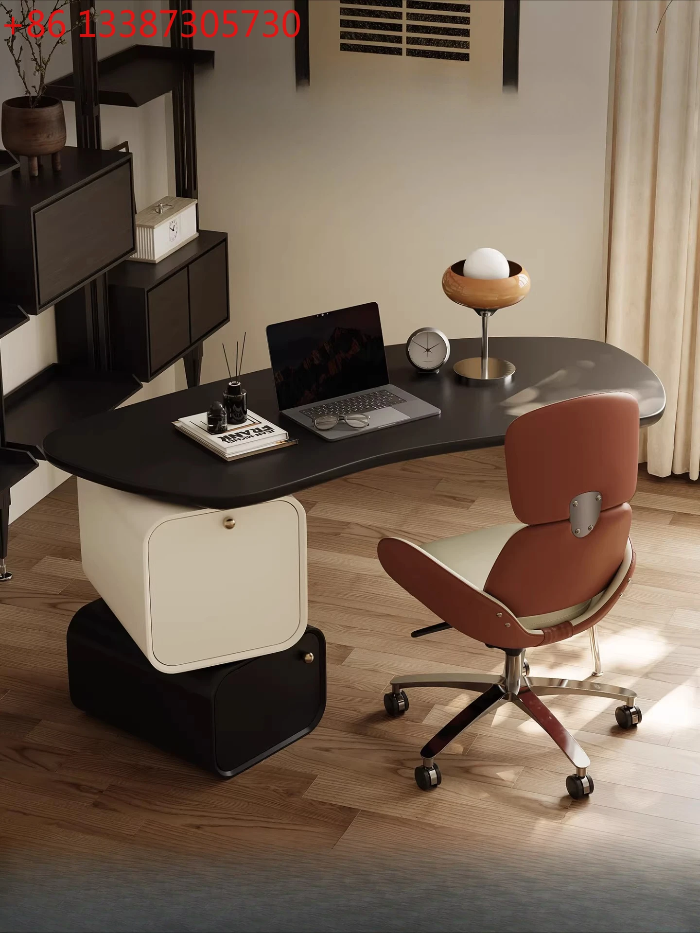 

Italian minimalist rotating desk new study bedroom office computer desk