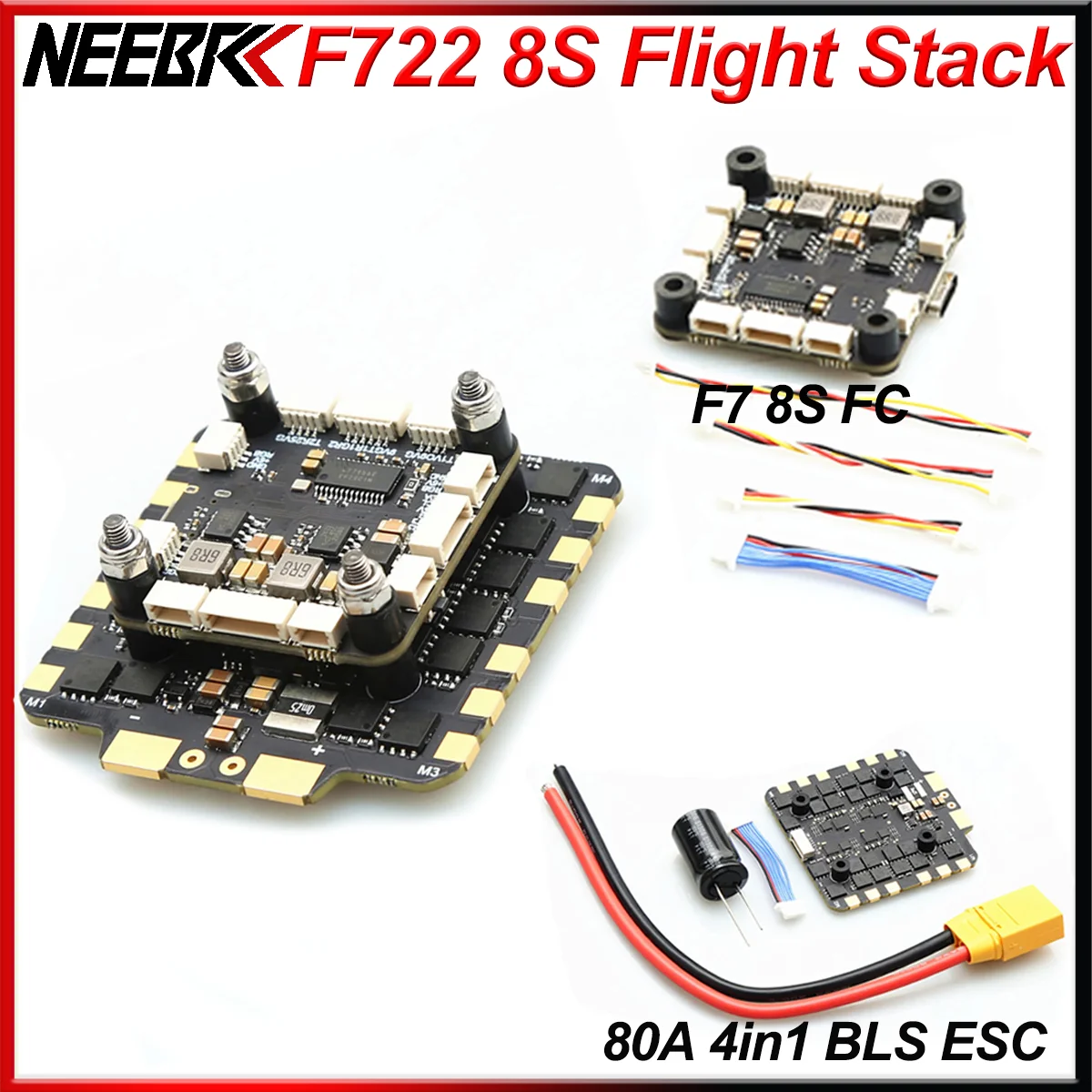 F722 8S Stack F7 Flight Controller 80A 4in1 BLS ESC for  7inch 8inch 10inch 13inch 15inch RC FPV Racing Drone Frame DIY Part