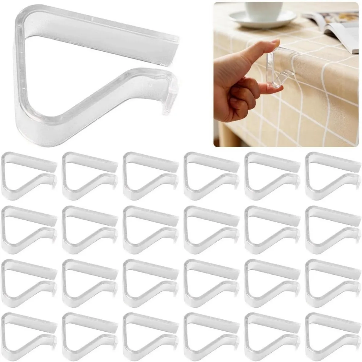 Transparent tablecloth fixing clip, lightweight plastic fixing tool, concealed appearance, suitable for business meetings