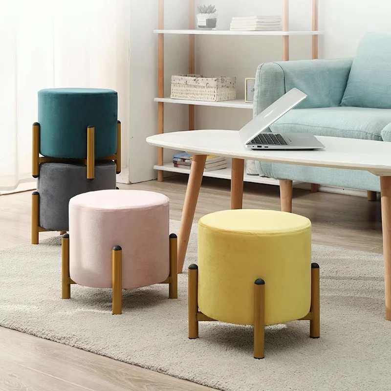 

Ottoman storage upholstered bench stools Stackable Sofa stool Light luxury Rest stool chair space saving furniture Vanity chair