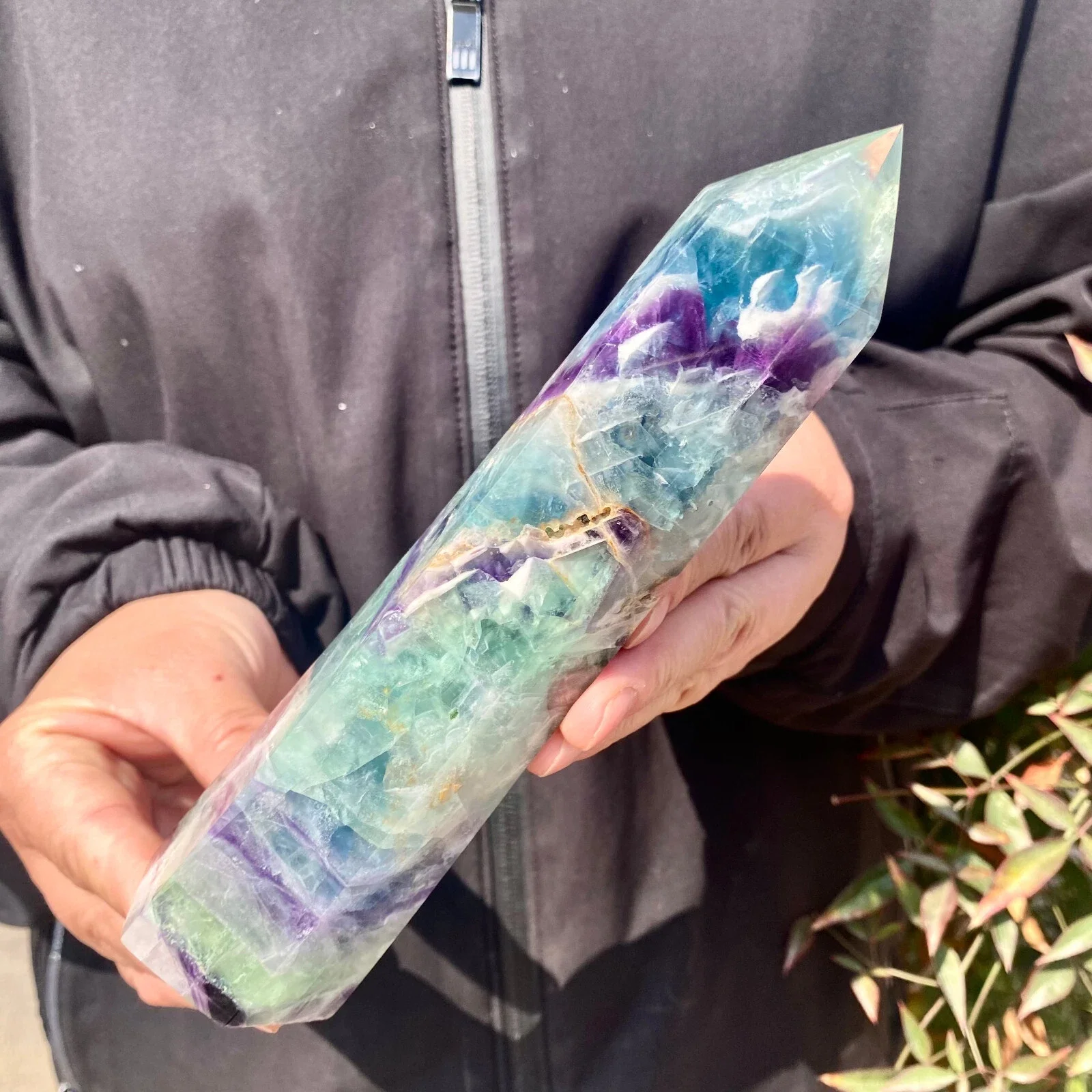 

Natural Formed! Colored Fluorite Obelisk, Quartz Crystal Colored Mineral Column, Mineral, Reiki, Healing Tower