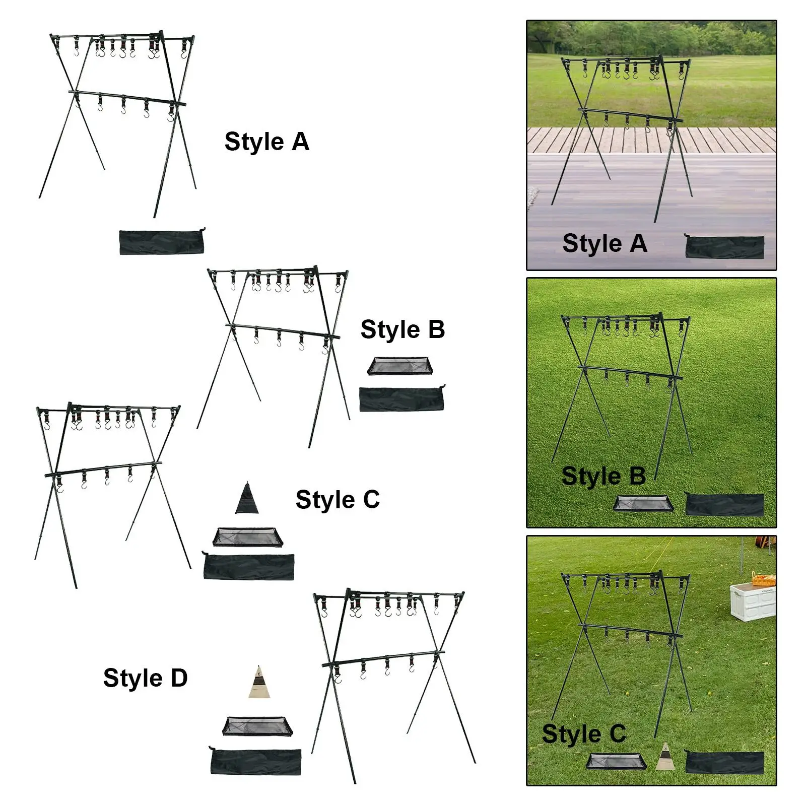 

Полка для хранения на природе, многофункциональная складная черная сверхмощная подвесная полка для пикника