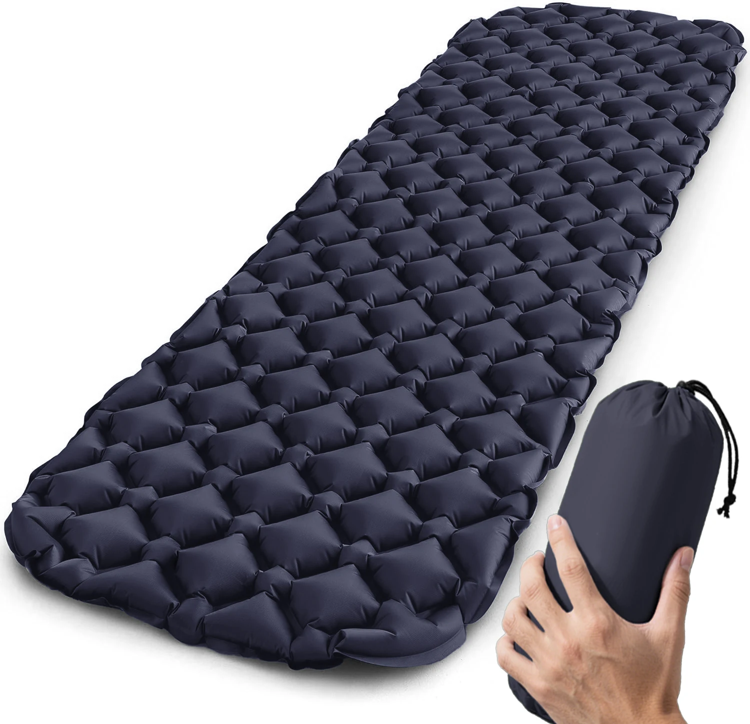 Outdoor Sleeping Pad Camping Inflatable Mattress Ultralight Air Cushion Travel Mat Folding Bed No Headrest For Travel Hiking image 3