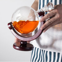 850mL/400ml Whiskey Decanter Globe for Bourbon Vodka Wine Glass Dispenser World Map Liquor Dispenser Man Women Bar Banquet Gifts