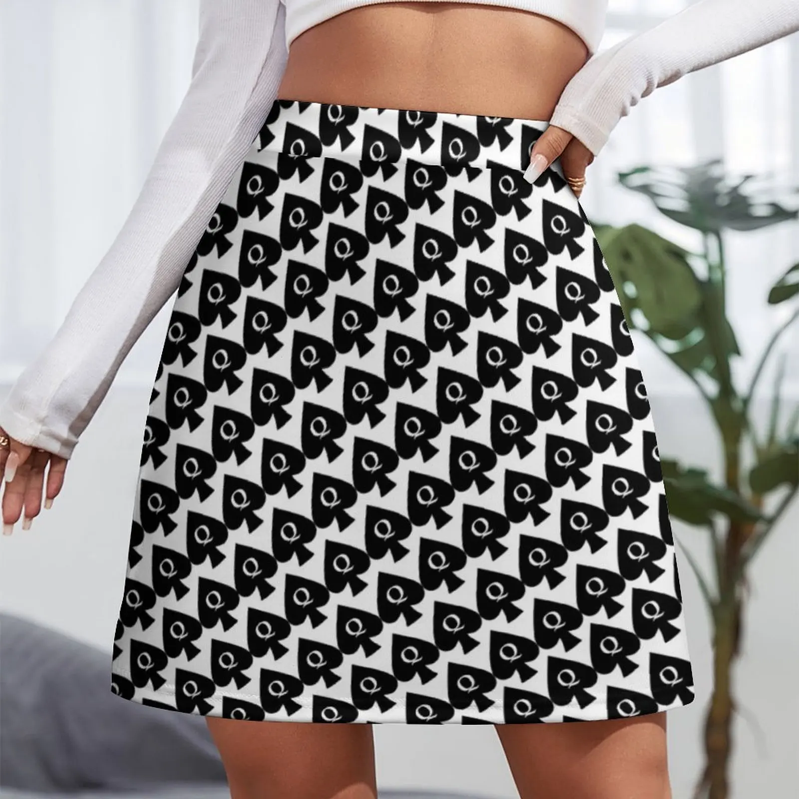 Hot Wife Secrets: Queen of Spades Motif Mini Skirt womens skirts mini skirts Mini Skirt