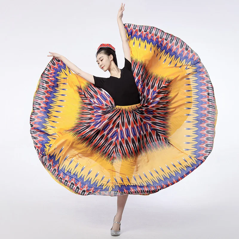 180 360 540 720 Degrees Large Swing Printed Skirt Dance Costume 2025 NEW Women's Half Skirt Chinese Style Ethnic Clothing