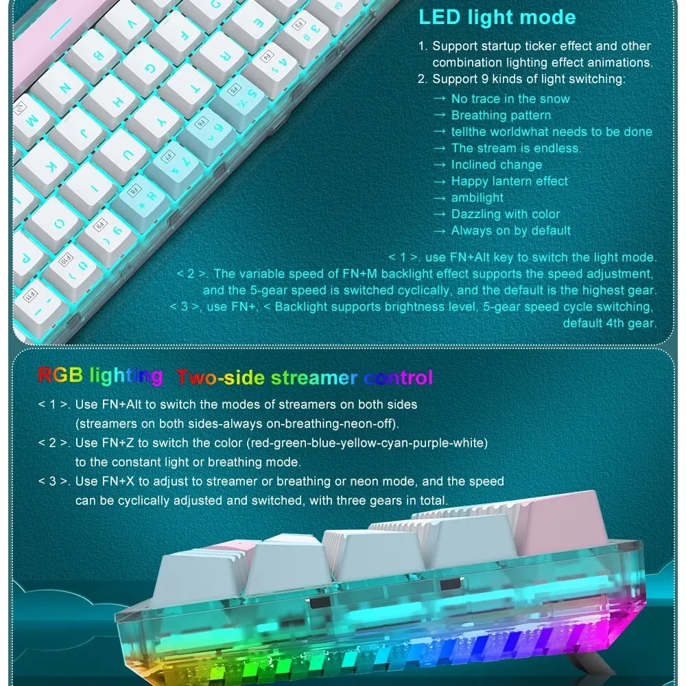 E-YOOSO Z11T USB Wired Mechanical Gaming Keyboard Blue Red Switch 61 Keys Gamer Russian Brazilian Portuguese for Computer Laptop