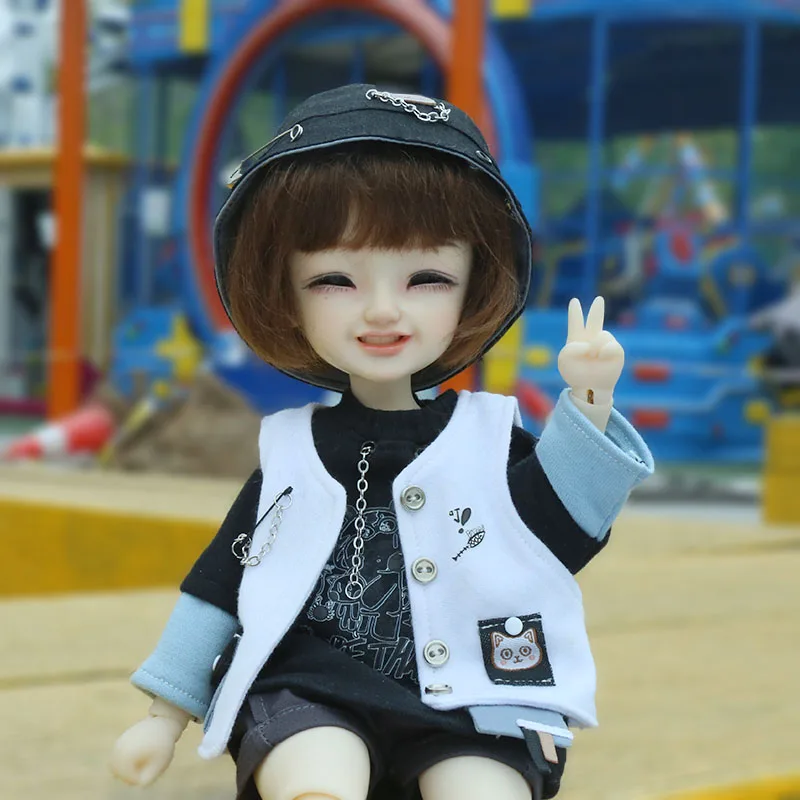 1/6 BJD Girl Doll Cool clothing Clothes Coat Bucket hat Doll Accessories For 12 Inches  Female Body MSD 30cm size Doll