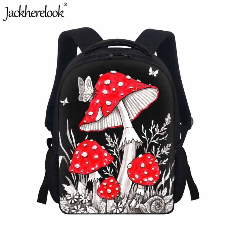 Jackherelook Fashion New Schoolbags for Kindergarten Kids Art Mushroom 3D Printing Book Bags Pupils Kids Practical Backpacks