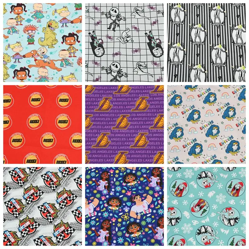 

100% Pure Cotton Fabric Pure Cartoon Printing Handmade DIY Bag Clothing