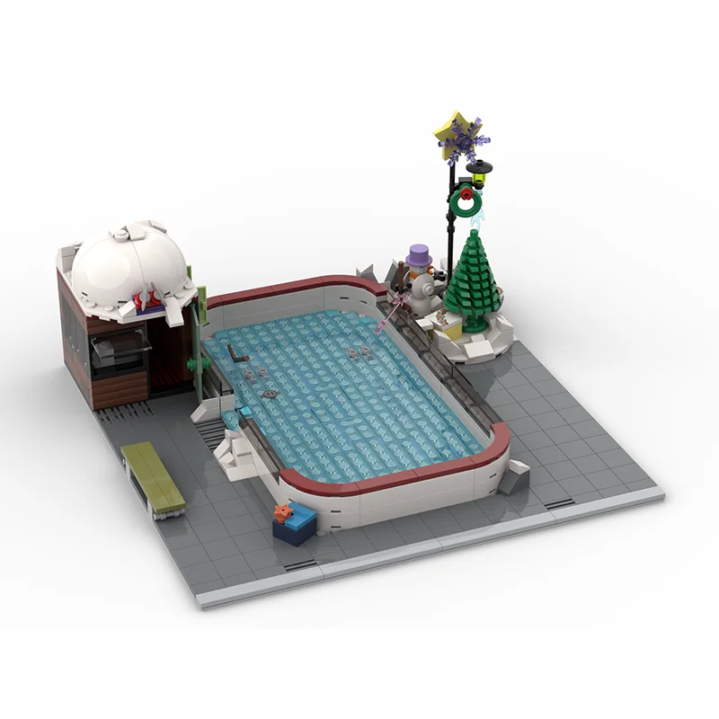 

Modular City Building Model Moc Building Blocks City Skate Model Technology Bricks Famous Sence DIY Assembly Holiday Toy Gifts
