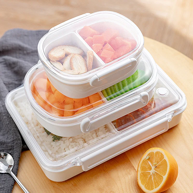 

Microwavable Lunch Box Divided Fruit Box for School Students Outdoor Portable Leakproof Bento Fresh-keeping Box Food Containers
