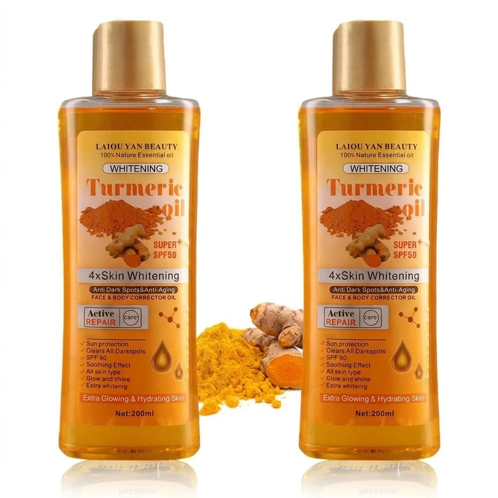 1/2PCS 200ml Turmeric Essential Oil Ginger Deep Hydration Moisturizer Nourishing Smoothing Face Serum Oil Moisturizer Skin Care