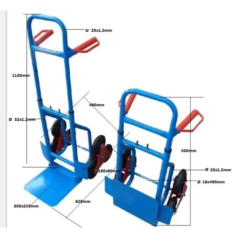 Factory Sale Steel 150kg Stairs Climbing Hand Cart Stair Climber Trolley Folding Trolley Wheelbarrows