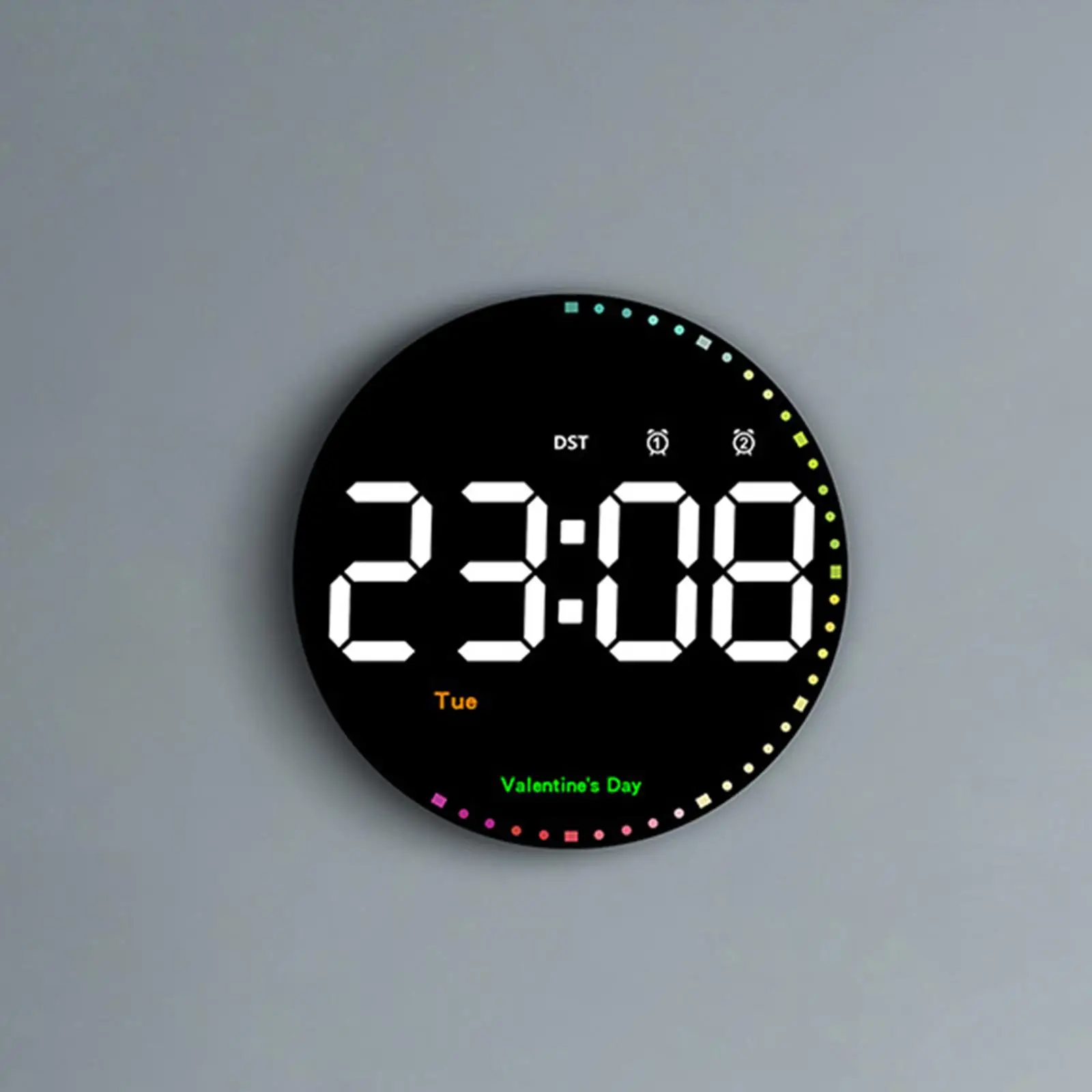 Large LED Digital Wall Clock Display Remote Control Indoor Temperature Alarm Clock for Bedroom Classroom Adults Home Decorative