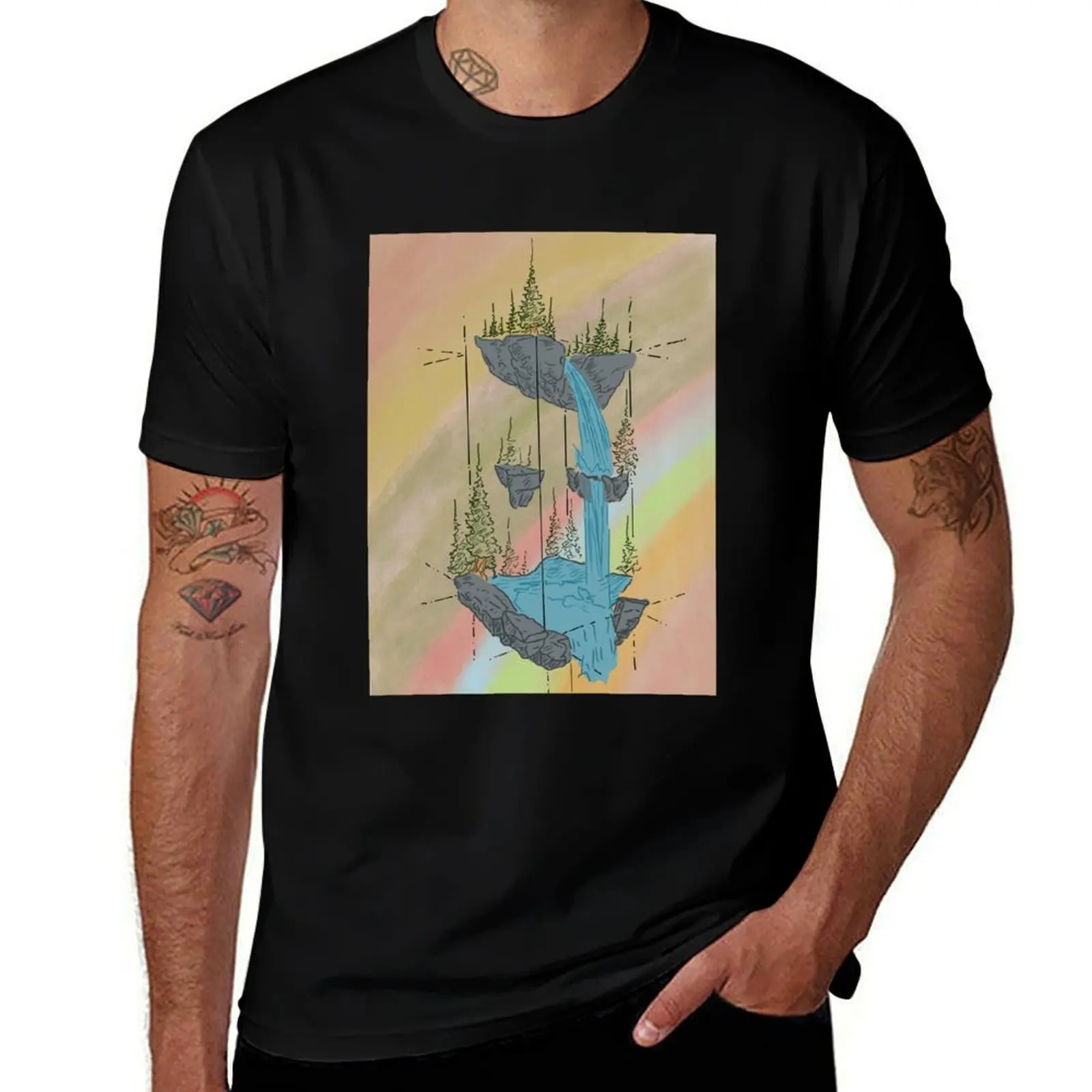 WATERFALLING IN LOVE WITH NATURE T-Shirt Casual Daily Graphic Tee T-Shirt