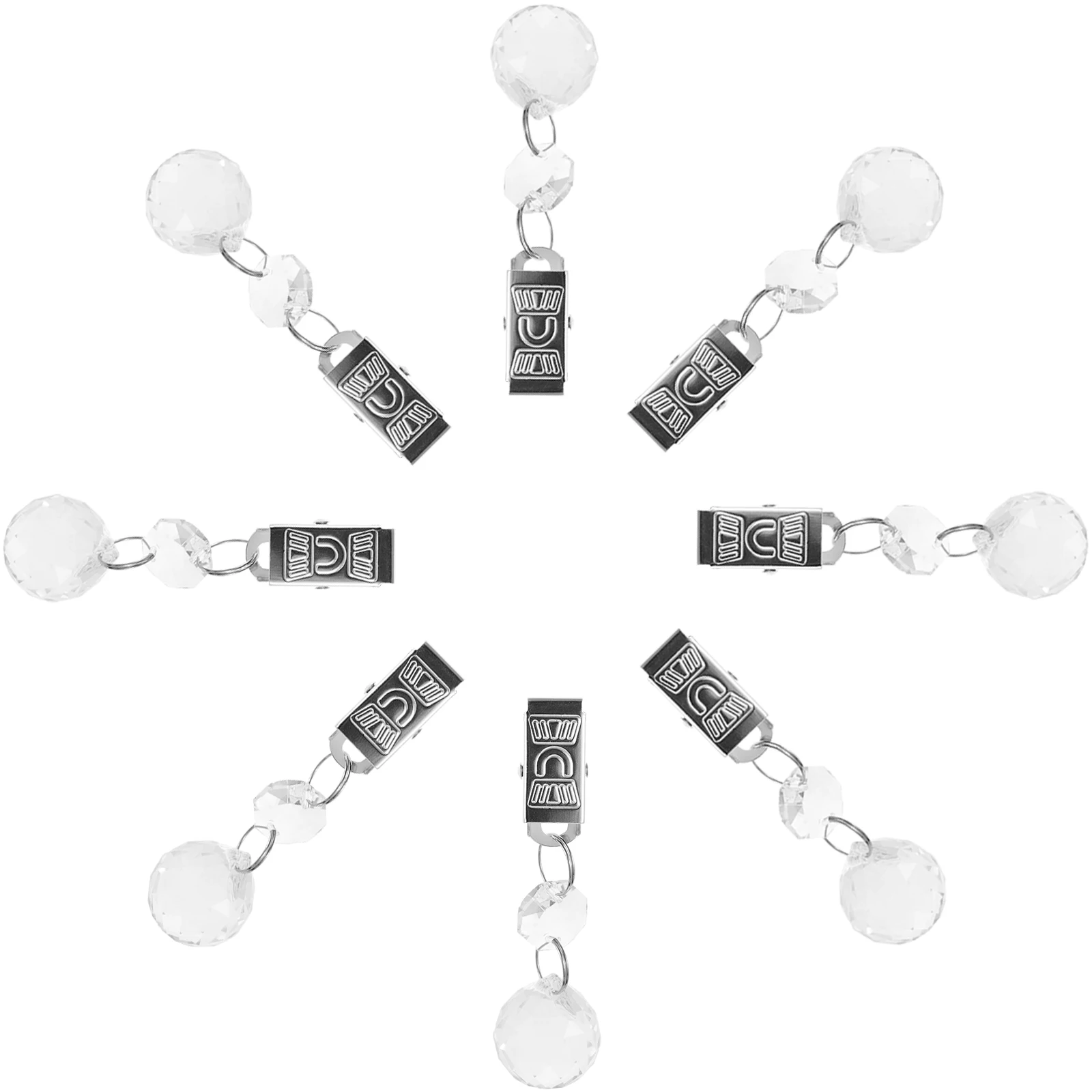 

12pcs Crystal Tablecloth Clips Pendant Design Home Hotel Outdoor Picnic Heavy Duty Weights Secure Metal Curtains Kitchen Bar