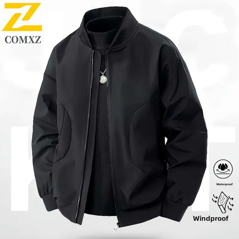 

Spring and Autumn Men's Jacket American Trendy Versatile Windproof Waterproof Loose Flight Jacket Outdoor Commuter Travel Jacket